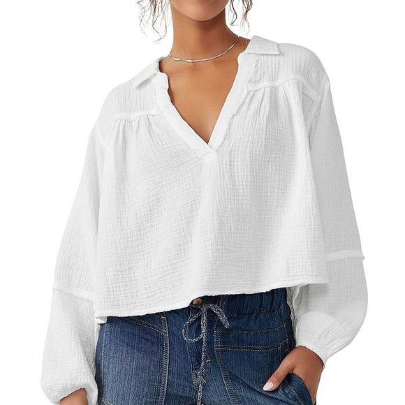 Free People Yucca Double Cloth Top - Picture 1 of 10